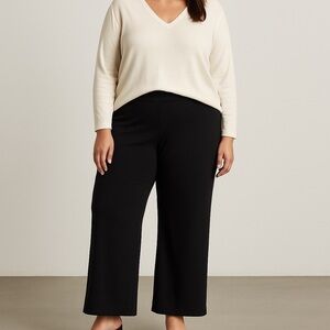 Eileen Fisher Black Wide-Leg Pants, Italian Fabric